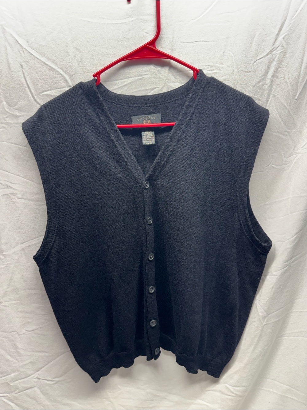Stafford Black Button-Front Women's Knit Vest